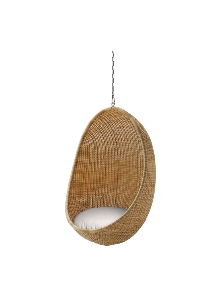Nanna Ditzel Hanging Egg Chair Exterior - Sika Design - Outdoor Furniture - ArtFibre Natural - Tempotest White Canvas - With Chain - HORNE