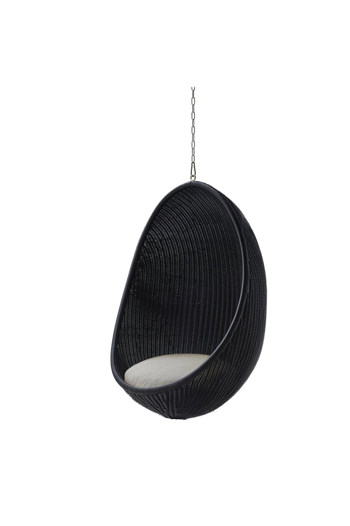Nanna Ditzel Hanging Egg Chair Exterior - Sika Design - Outdoor Furniture - ArtFibre Black - Sunbrella Sailcloth Seagull - With Chain - HORNE