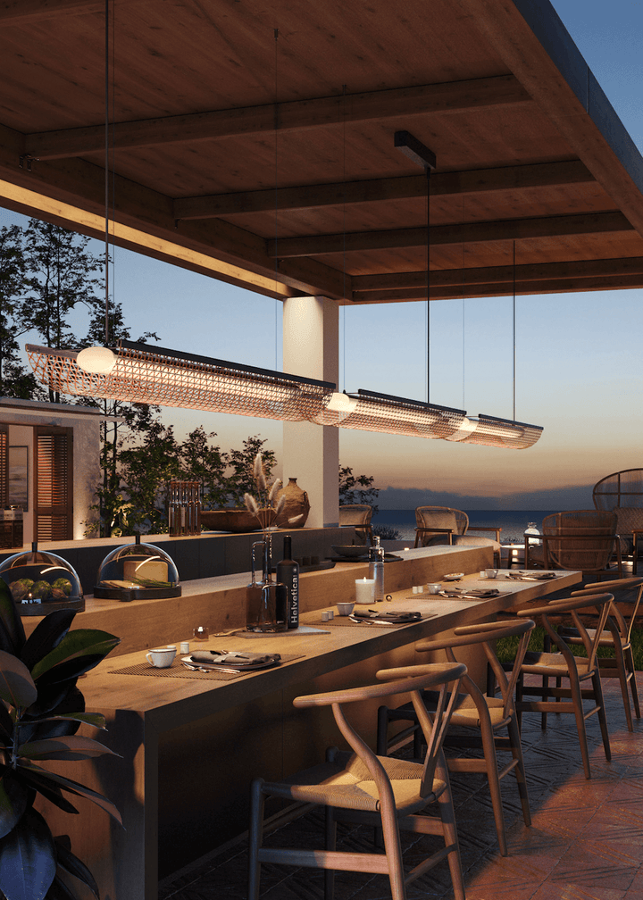 Nans Balis S/140 Outdoor LED Dimmable Linear Pendant - Bover - Pendants - Beige - 0 - 10V Dimmable - HORNE