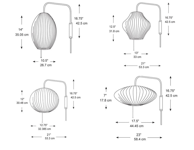 Horne Herman Miller Nelson Bubble Sconce Light Fixture