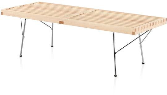 Nelson® Platform Bench – Trivalent Chrome Base - Herman Miller® - Stools + Benches + Ottomans - 48" - Natural Maple - HORNE