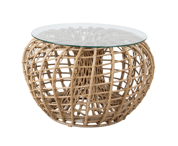 Nest Coffee Table/Footstool - Cane Line - Stools + Benches + Ottomans - Small - Clear Safety Glass - HORNE