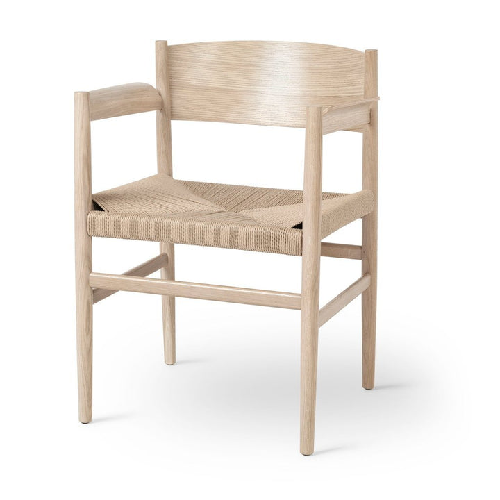 Nestor Chair With Armrests - Mater - Chairs - Matt Lacquered Oak - Natural Paper Cord - HORNE