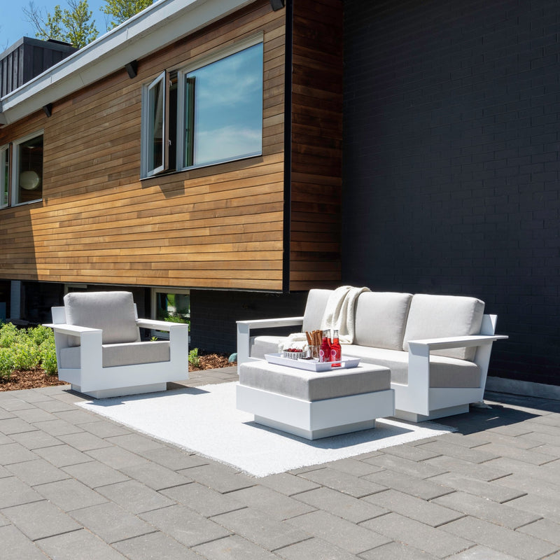 Nisswa Ottoman - Loll Designs - Stools + Benches + Ottomans - Black - Flax - HORNE