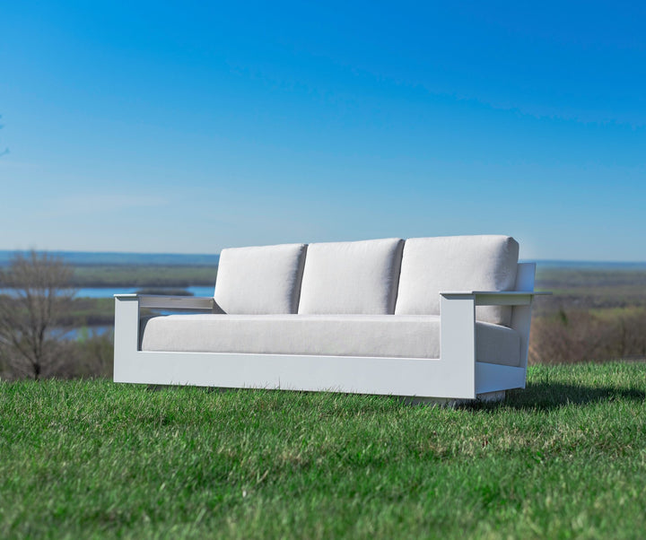 Nisswa Sofa - Loll Designs - Outdoor Furniture - Cloud White - Silver - HORNE