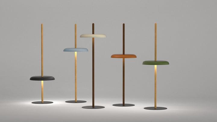 Nivél Floor Lamp - Pablo Designs - Floor Lamps - Walnut - White - HORNE