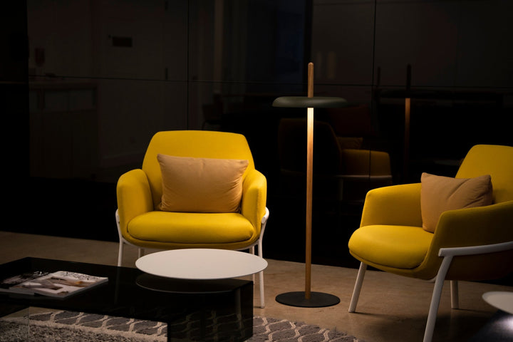 Nivél Floor Lamp - Pablo Designs - Floor Lamps - Walnut - White - HORNE