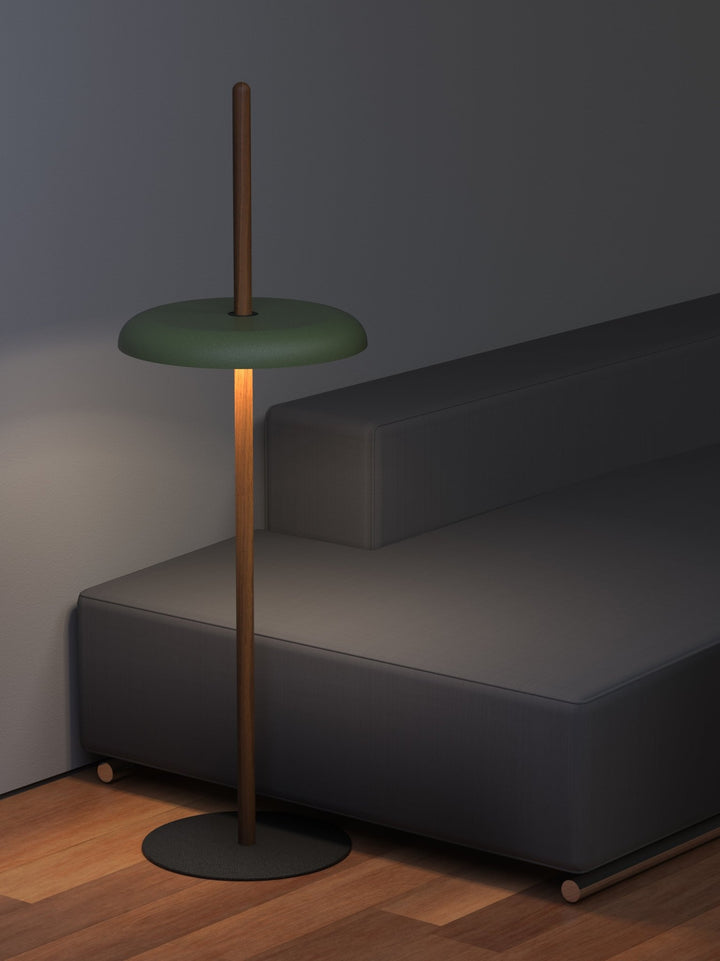 Nivél Floor Lamp - Pablo Designs - Floor Lamps - Walnut - White - HORNE
