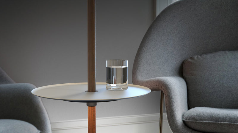 Nivél Pedestal - Pablo Designs - Floor Lamps - White Oak - Black - HORNE