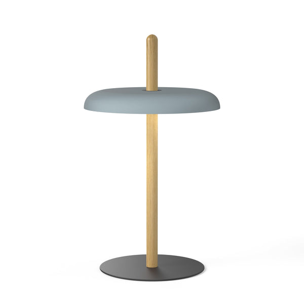 Nivél Table Lamp - Pablo Designs - Table + Task - White Oak - Slate Blue - HORNE