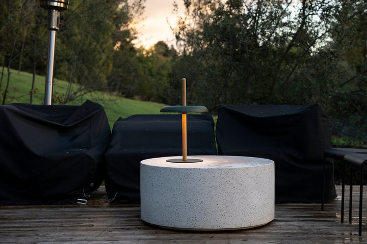 Nivél Table Lamp - Pablo Designs - Table + Task - Walnut - White - HORNE