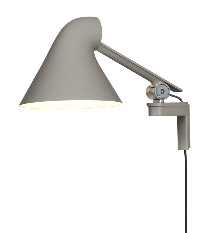 NJP Wall Lamp - Louis Poulsen - Wall Sconces - Light Aluminum Grey - Short Arm - 2700K - HORNE