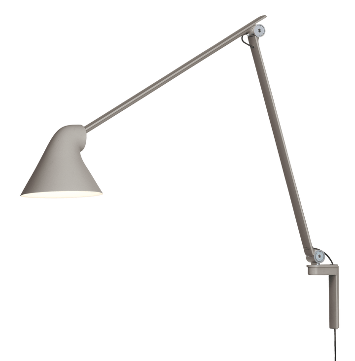 NJP Wall Lamp - Louis Poulsen - Wall Sconces - Light Aluminum Grey - Long Arm - 2700K - HORNE