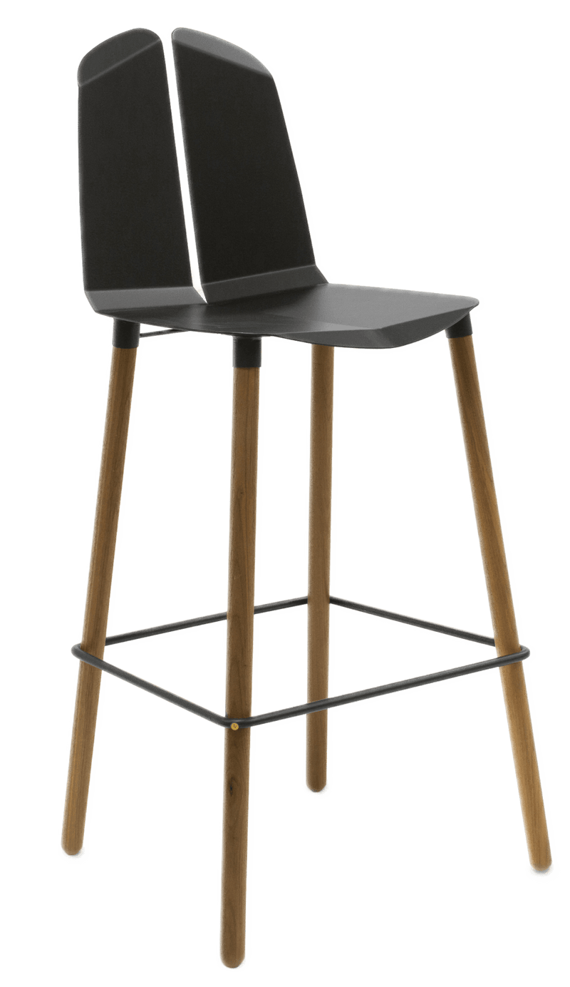 Noa Bar Stool - Tronk - Stools + Benches + Ottomans - Black - Natural Oak - HORNE