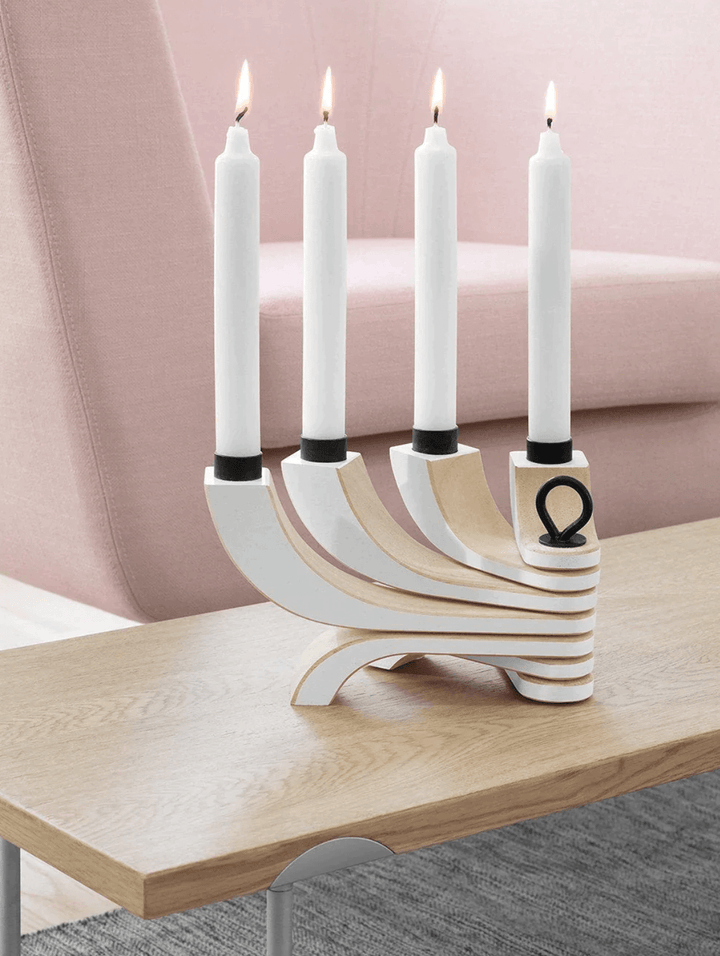 Nordic Light Foldable Candelabra - Design House Stockholm - Candle Holders - Red - HORNE