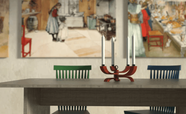 Nordic Light Foldable Candelabra - Design House Stockholm - Candle Holders - Red - HORNE