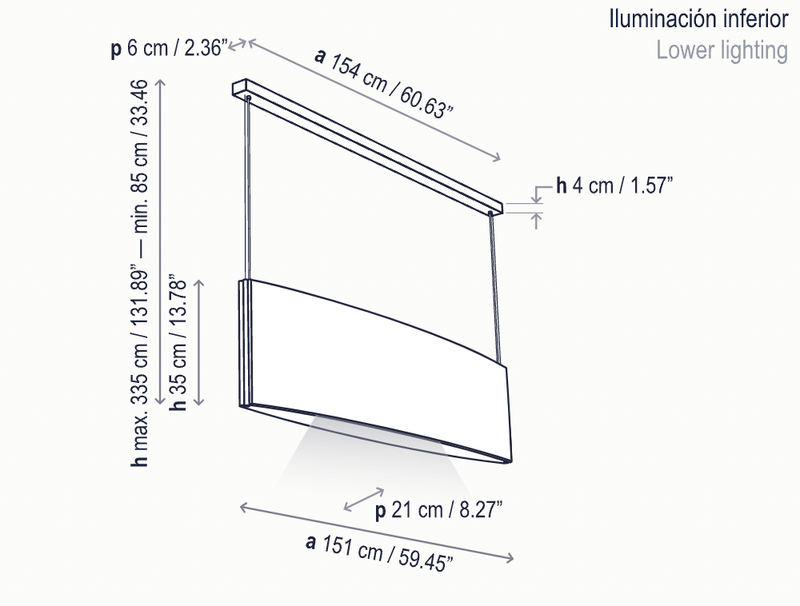 Noren S/151 LED Dimmable Pendant - Bover - Pendants - Direct Light Only - Dark Grey - HORNE