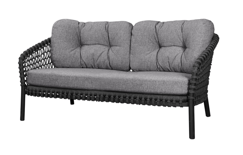 Ocean Large 2 - Seater Sofa - Cane Line - Outdoor Furniture - Natural - Dark Grey Cane - line Wove - HORNE
