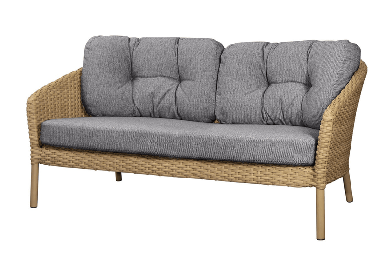 Ocean Large 2 - Seater Sofa - Cane Line - Outdoor Furniture - Natural - Dark Grey Cane - line Wove - HORNE