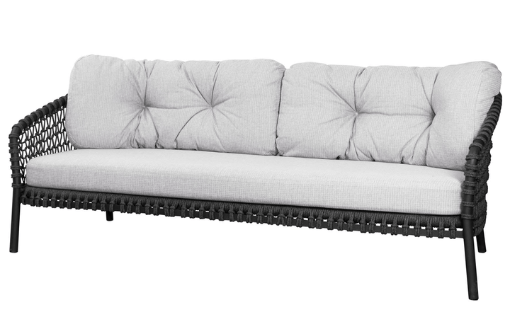 Ocean Large 3 - Seater Sofa - Cane Line - Outdoor Furniture - Dark Grey - White Grey Link - HORNE