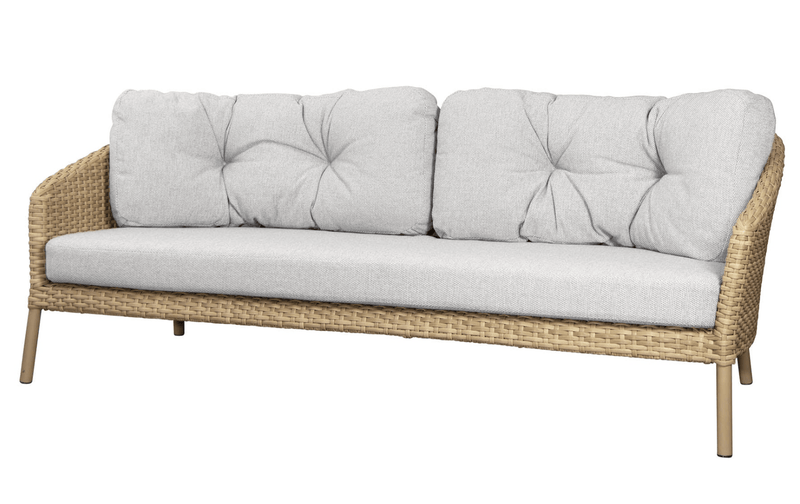 Ocean Large 3 - Seater Sofa - Cane Line - Outdoor Furniture - Natural - Dark Grey Wove - HORNE