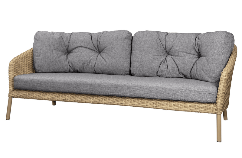 Ocean Large 3 - Seater Sofa - Cane Line - Outdoor Furniture - Natural - Dark Grey Wove - HORNE