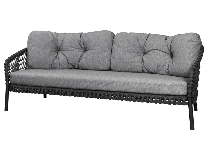 Ocean Large 3 - Seater Sofa - Cane Line - Outdoor Furniture - Natural - Dark Grey Wove - HORNE