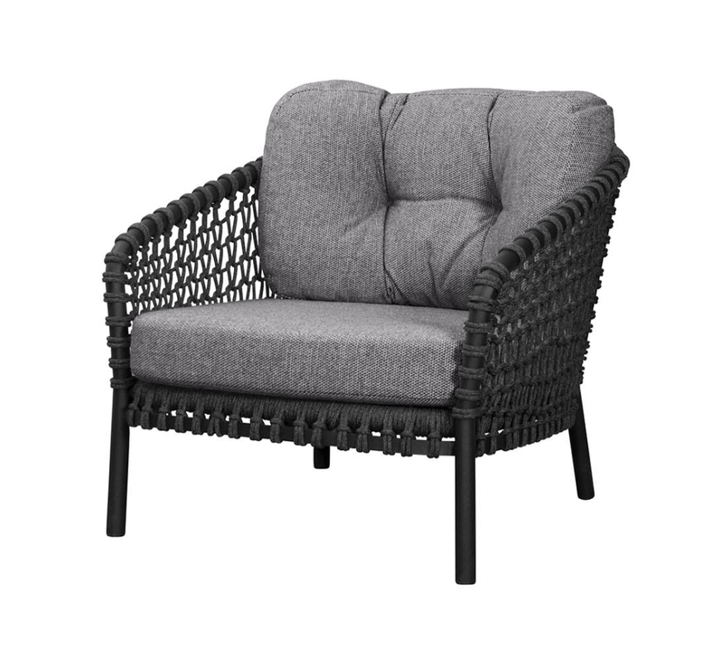 Ocean Large Lounge Chair - Cane Line - Outdoor Furniture - Natural - White Grey Cane - line Link - HORNE