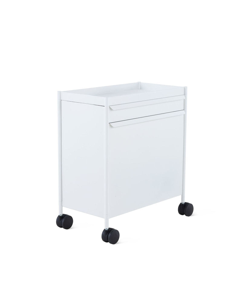 OE1™ Mobile Storage Trolley - Herman Miller® - Storage + Organization - Top Shelf/Bottom Shelf - Metallic Champagne - HORNE