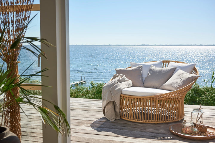Olympia Nest Exterior - Sika Design - Outdoor Furniture - Dove White - Sunbrella Sailcloth Seagull - HORNE