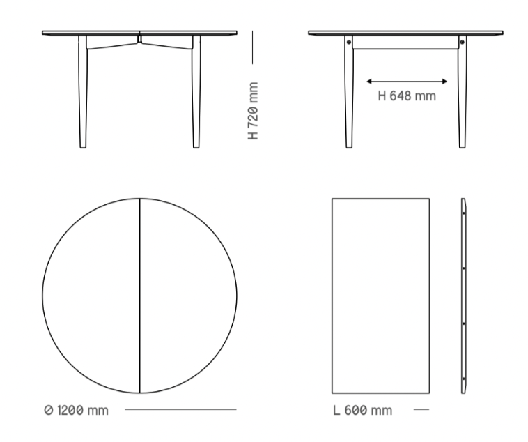 Oma Extendable Dining Table - Eikund - Tables - No Extension - Soaped Oak - White Fenix/Oak Edge - HORNE