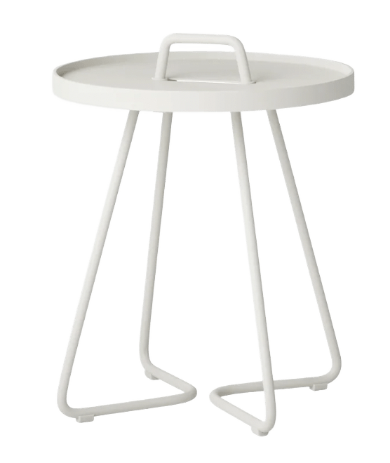 On The Move Side Table - Extra Small - Cane Line - Outdoor Furniture - White - HORNE