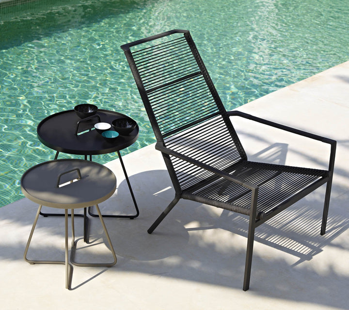 On The Move Side Table - Large - Cane Line - Outdoor Furniture - Black - HORNE