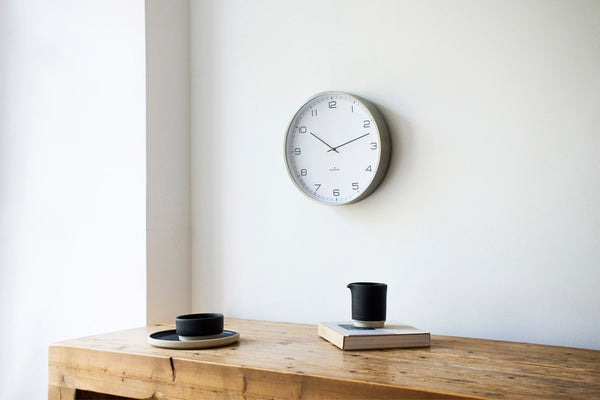 One45 Wall Clock - Stainless Steel and White Arabic - Huygens - Clocks - White Index - HORNE