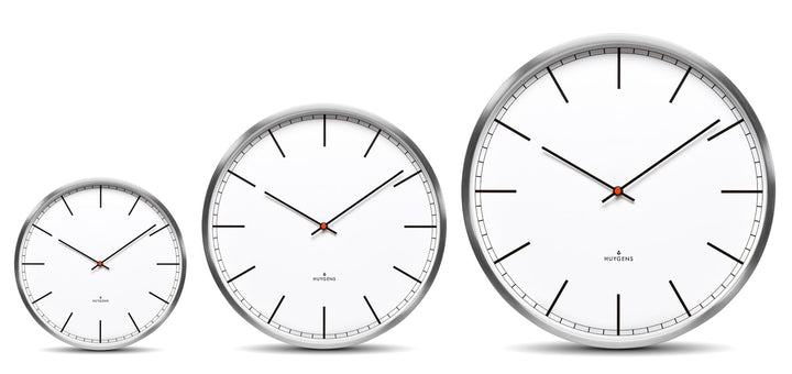 One45 Wall Clock - Stainless Steel and White Arabic - Huygens - Clocks - White Index - HORNE