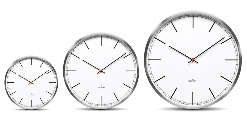 One45 Wall Clock - Stainless Steel and White Arabic - Huygens - Clocks - White Index - HORNE