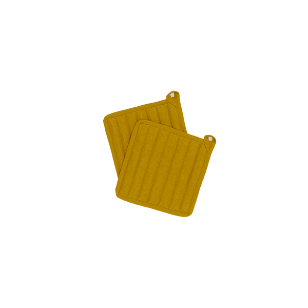 Open Box - Simple Linen Potholder - Set of 2 - Mustard