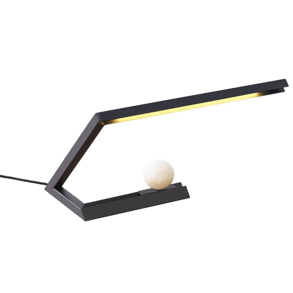 Oud Table Light - Resident - Table + Task - Brushed Brass w/ Rossa Levanto Marble - HORNE
