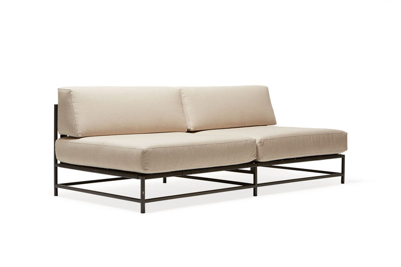 Outdoor Loveseat - Stephen Kenn - Chairs - Cream & Charcoal - Black - HORNE