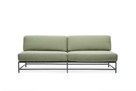 Outdoor Loveseat - Stephen Kenn - Chairs - Cream & Charcoal - Black - HORNE