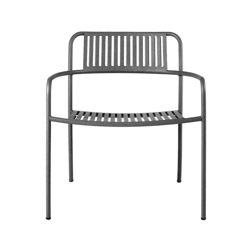 Outdoor Patio Slatted Lounge Armchair - Set of 2 - Tolix - Outdoor Furniture - Dark Grey - HORNE