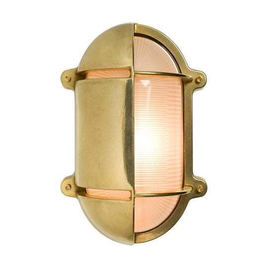 Oval Bulkhead Light - Davey Lighting Outdoor Lights - Polished Brass - Small - HORNE