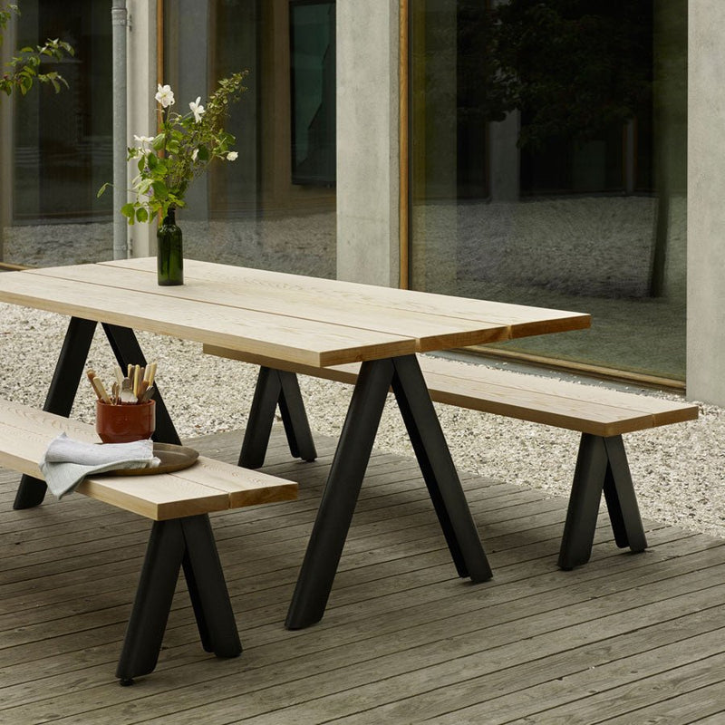 Overlap Bench - Skagerak by Fritz Hansen - Stools + Benches + Ottomans - Anthracite Black - HORNE