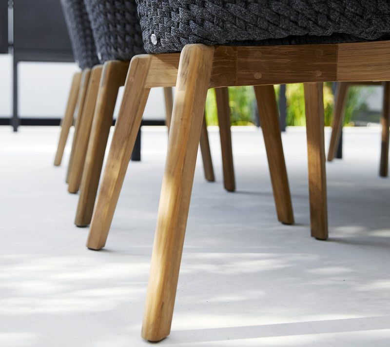 Peacock Chair With Teak Legs - Cane Line - Outdoor Furniture - Add Grey Cushion - HORNE