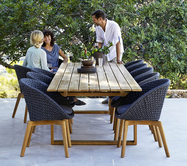 Peacock Chair With Teak Legs - Cane Line - Outdoor Furniture - Add Grey Cushion - HORNE