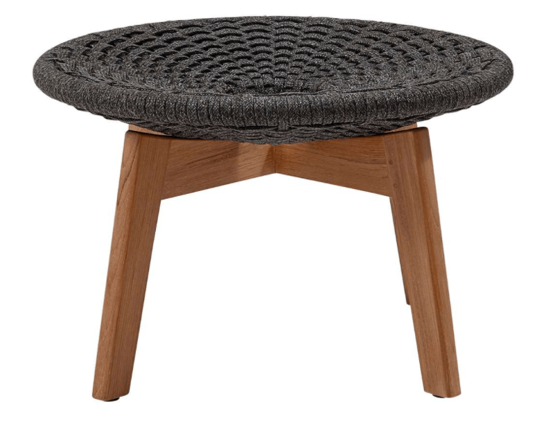 Peacock Footstool With Teak Legs - Cane Line - Outdoor Furniture - No Cushions - HORNE