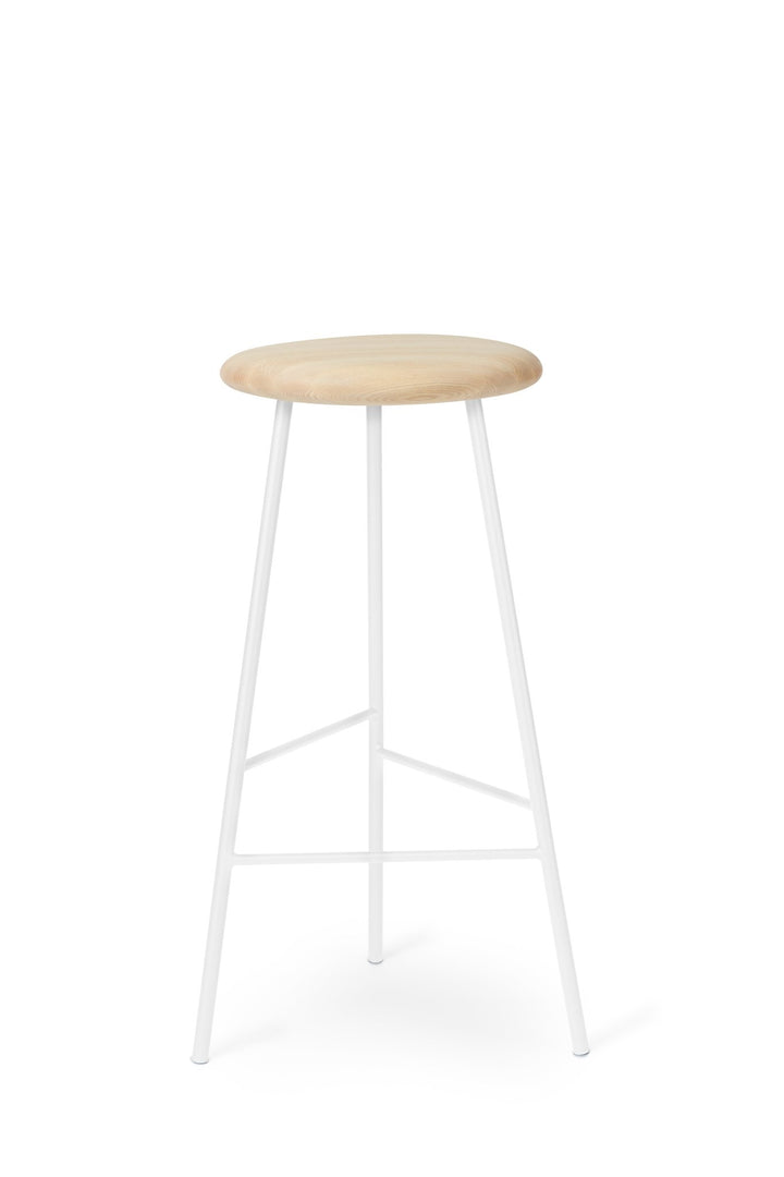 Pebble Stool - Warm Nordic - Stools + Benches + Ottomans - 29.9" - White Legs/ Ash - HORNE