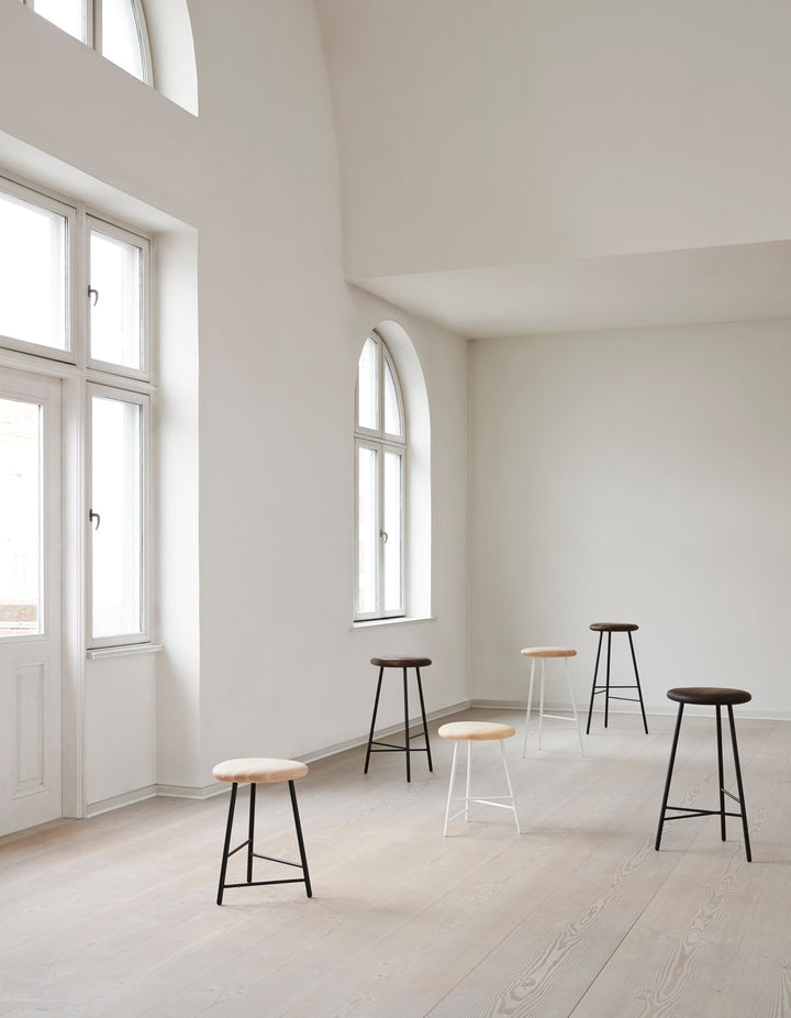 Pebble Stool - Warm Nordic - Stools + Benches + Ottomans - 29.9" - Black Legs/ Smoked Oak - HORNE