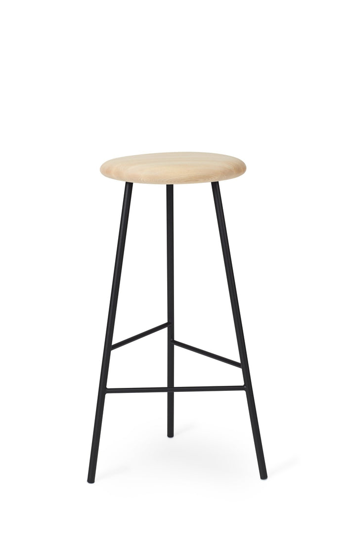 Pebble Stool - Warm Nordic - Stools + Benches + Ottomans - 29.9" - Black Legs/ Ash - HORNE