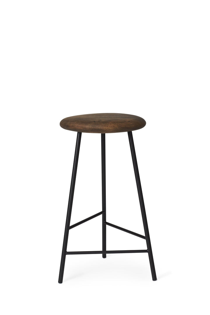 Pebble Stool - Warm Nordic - Stools + Benches + Ottomans - 25.6" - Black Legs/ Smoked Oak - HORNE
